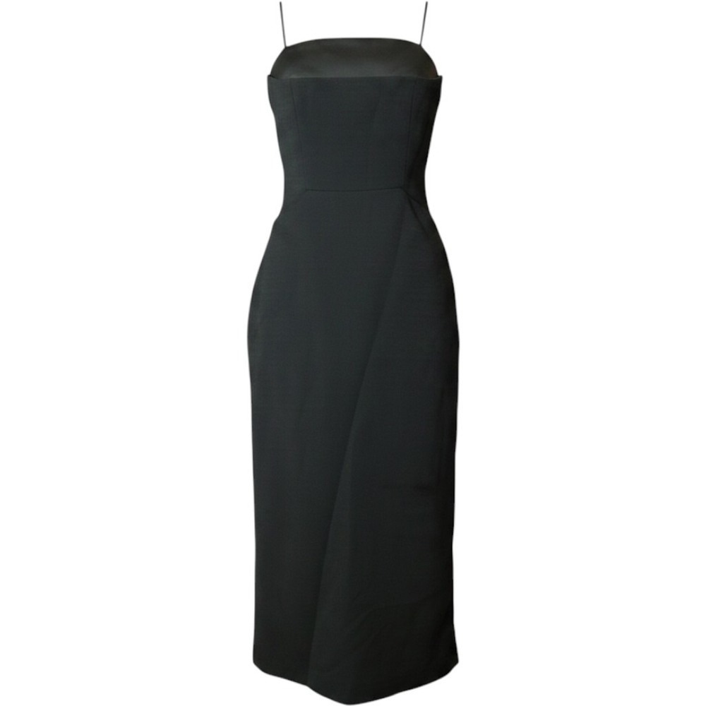 NWT C/MEO Collective Black MIDI Dress Sleeveless Cocktail Party Side Slit M